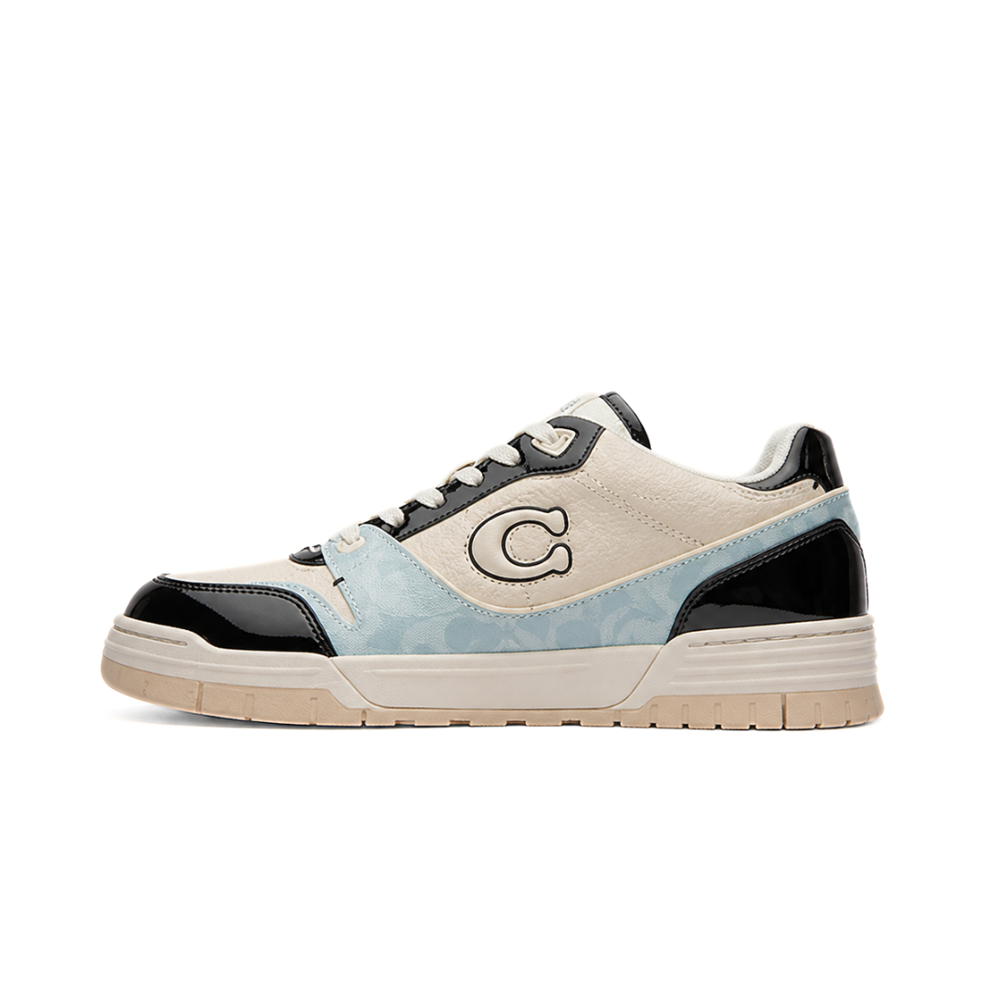 COACH Soho Sneaker With Patent Signature leather Sea Mist Black by COACH SNEAKER