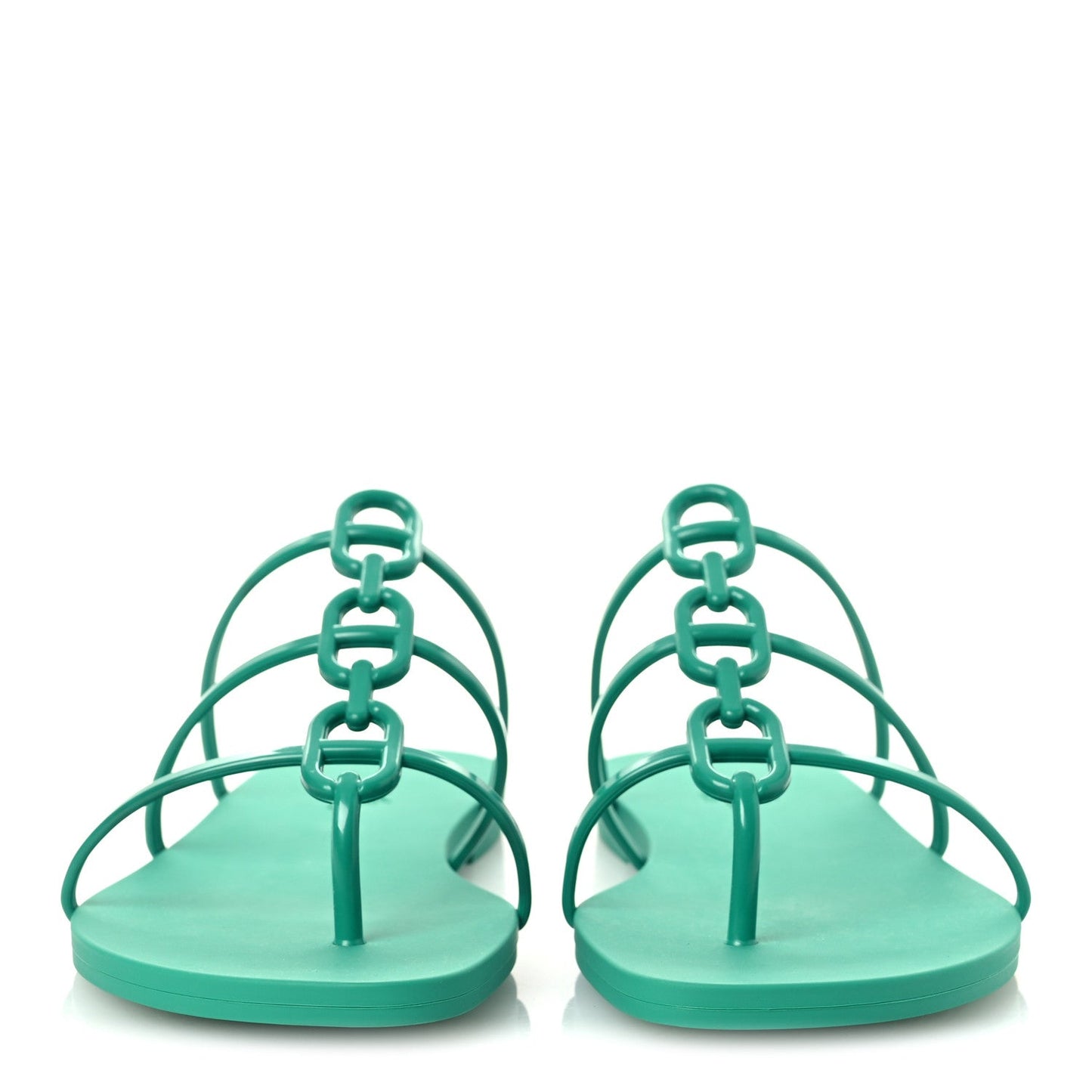 Hermès Mykonos Sandals – Vert Tourmaline Waterproof TPU Edition