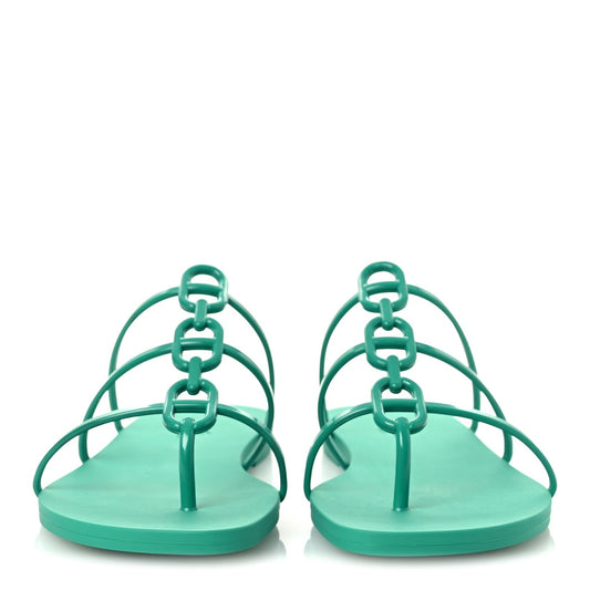 Hermès Mykonos Sandals – Vert Tourmaline Waterproof TPU Edition - Zeuskicks