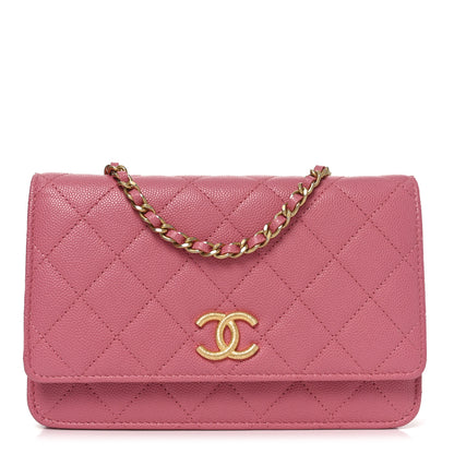 Chanel Caviar Quilted Wallet On Chain (WOC) – Pink