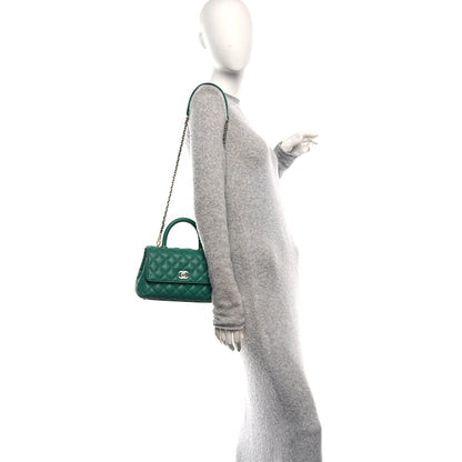 Chanel Caviar Quilted Mini Coco Handle Flap – Green
