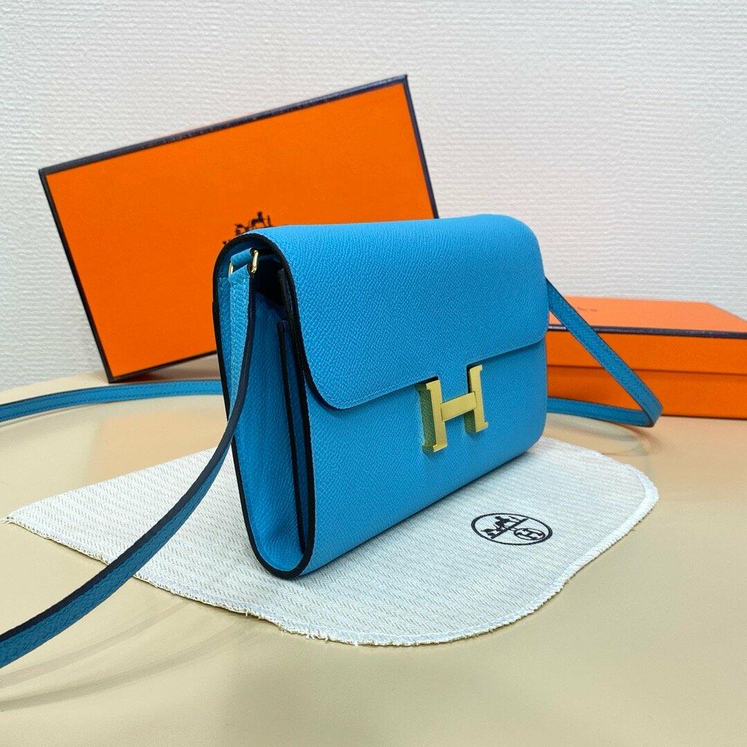 Hermès Constance To Go – Epsom Leather in Blue Celeste with Gold Hardware - Zeuskicks