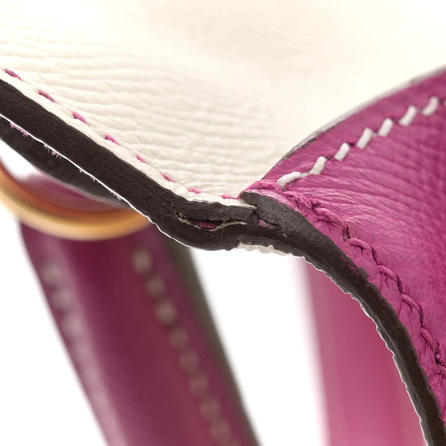 Hermès Horseshoe Kelly Sellier 28 – Craie & Rose Pourpre (2018, Gold Hardware)