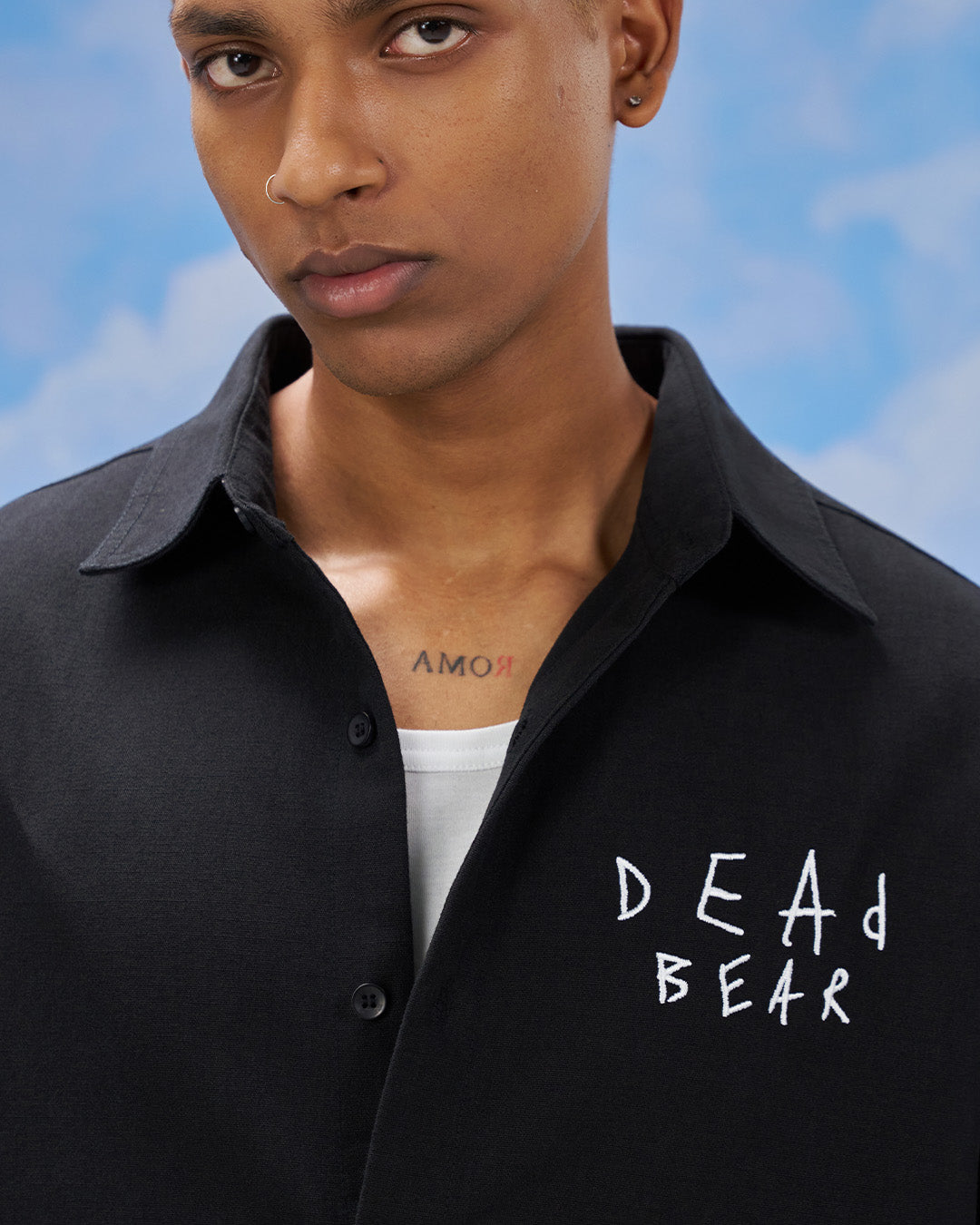 Scribbled Logo Shirt Black by DEADBEAR