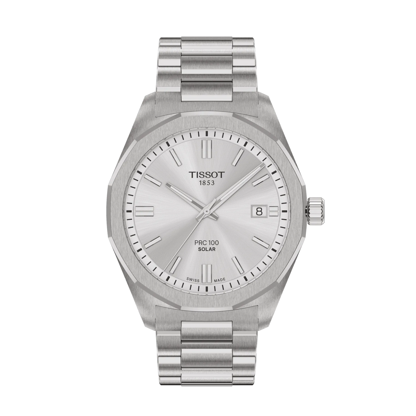 Tissot PRC 100 Solar 39mm T151.422.11.031.00 – Silver Dial, Grey Leather
