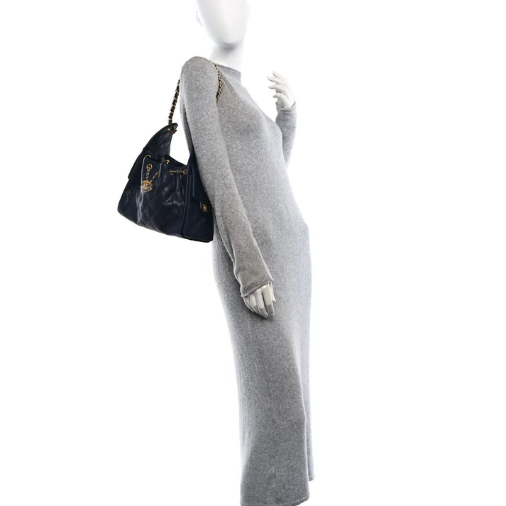 Chanel Small 25 Handbag – Quilted Caviar Leather in Dark Navy - Zeuskicks