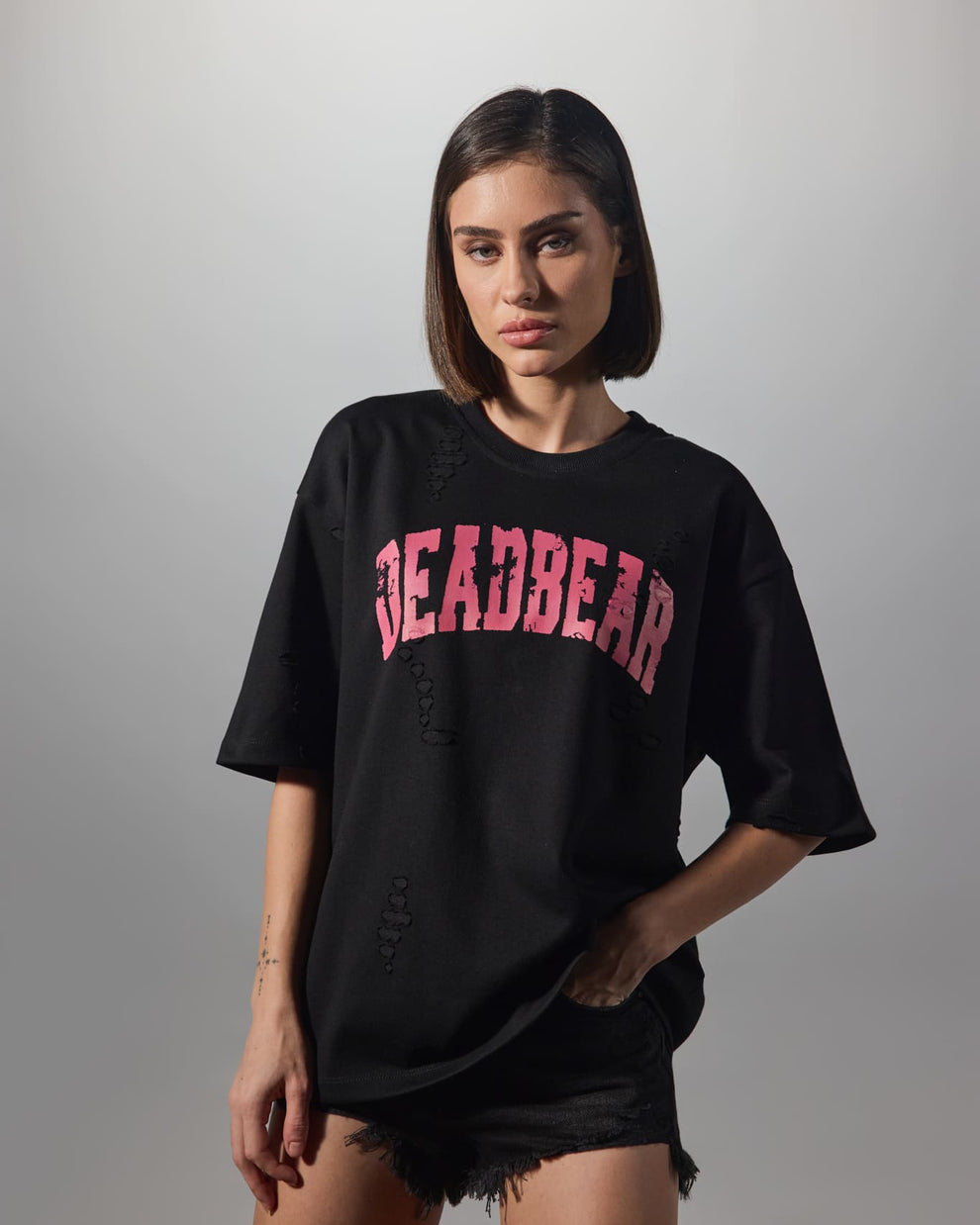 Distressed Black Tee by DEADBEAR