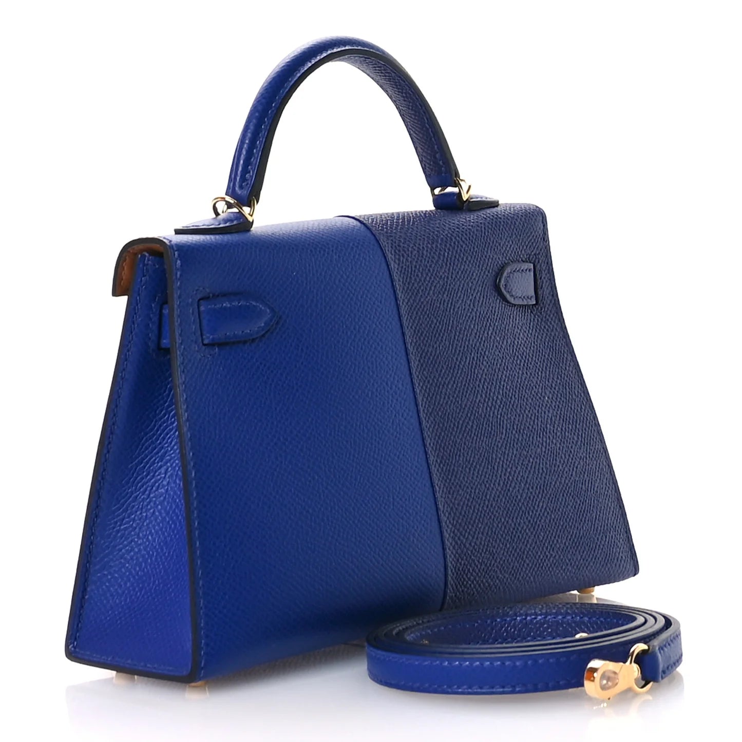 Hermès Epsom Casaque Mini Kelly Sellier 2 – Bleu Electrique / Bleu Encre with Gold Hardware