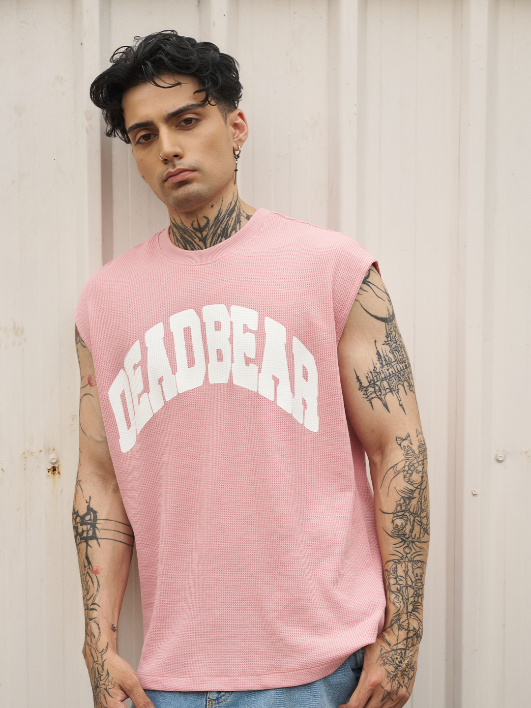 Waffle Tank Pink by DEADBEAR