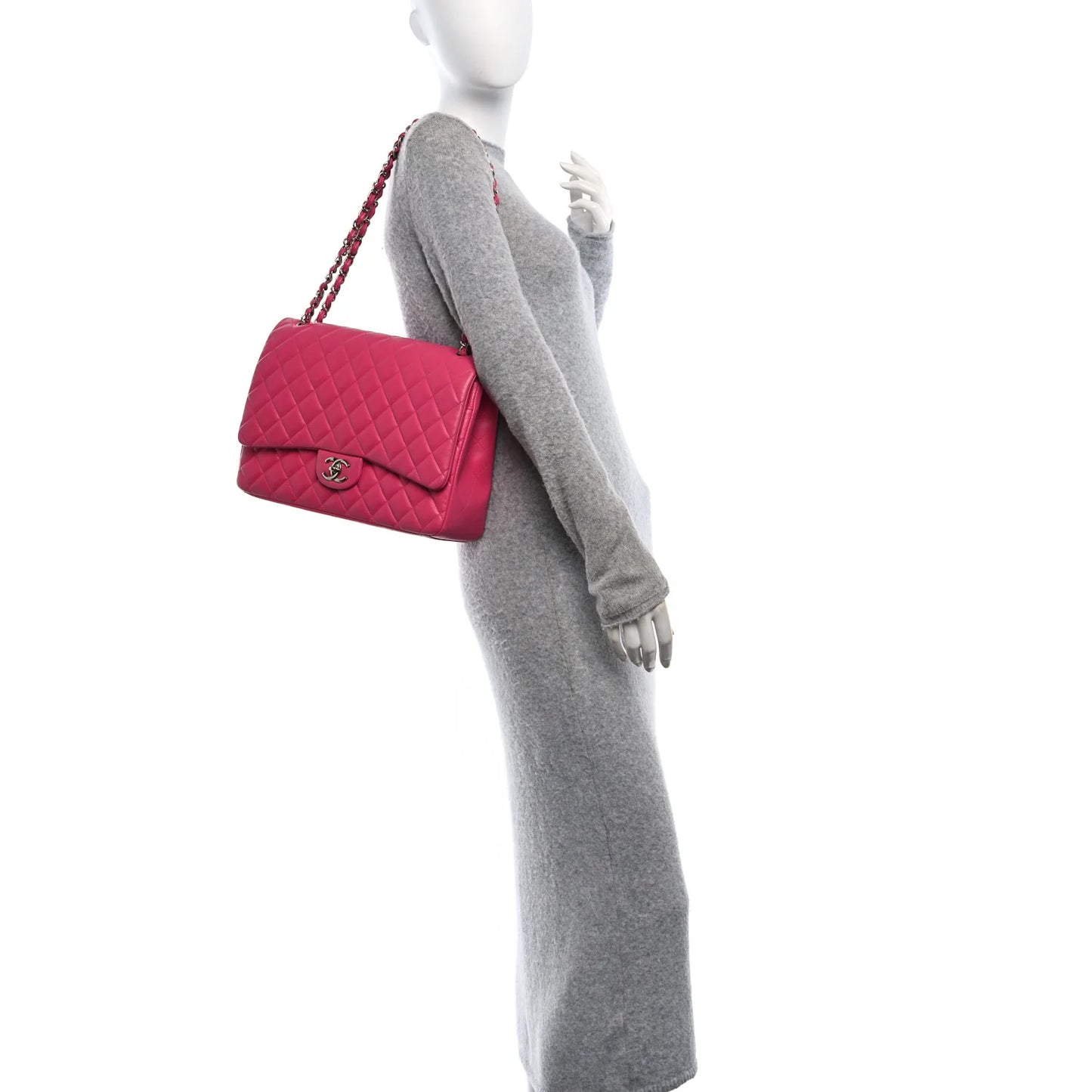 Chanel Lambskin Quilted Maxi Double Flap – Fuchsia
