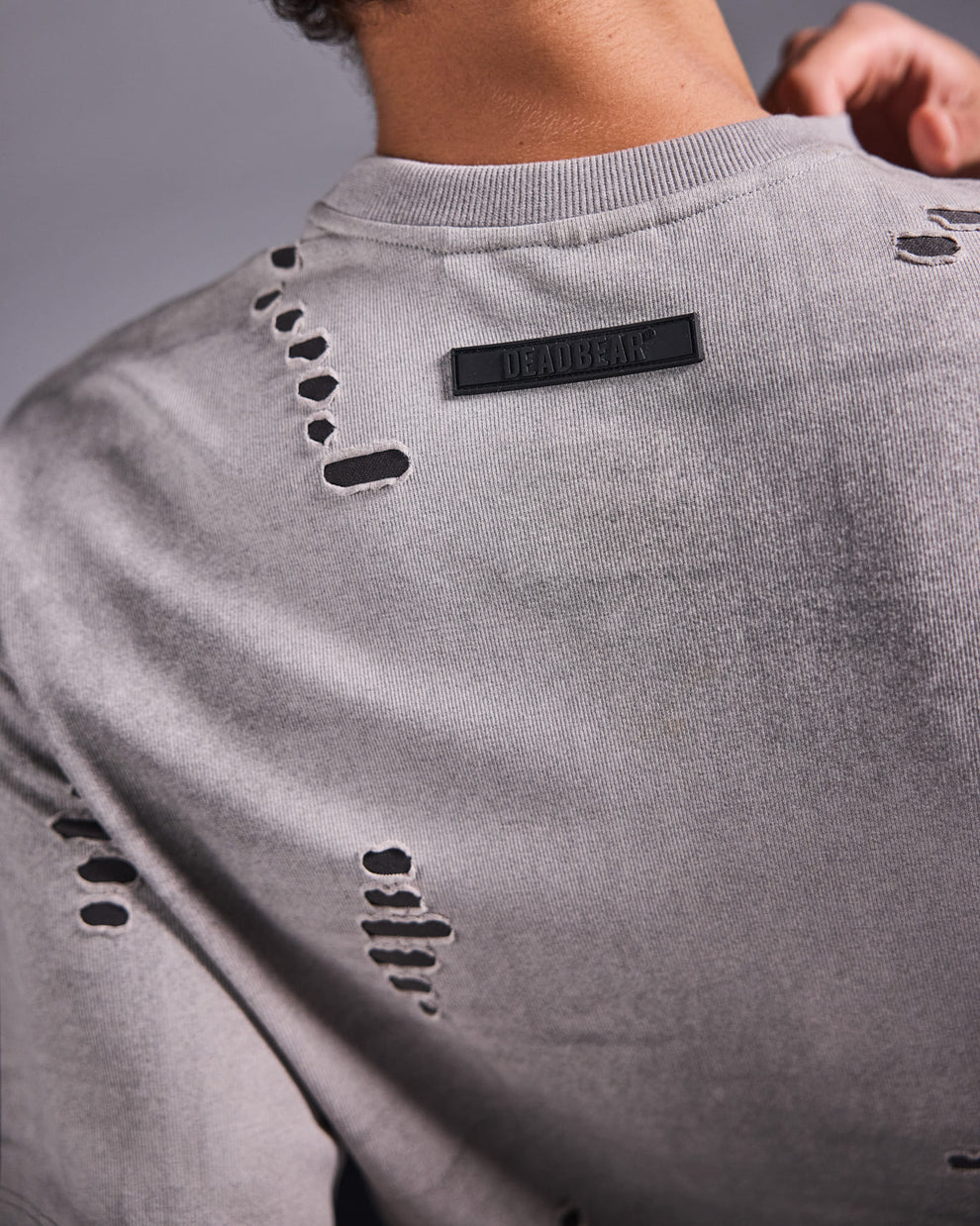 Distressed Washed Grey Tee by DEADBEAR