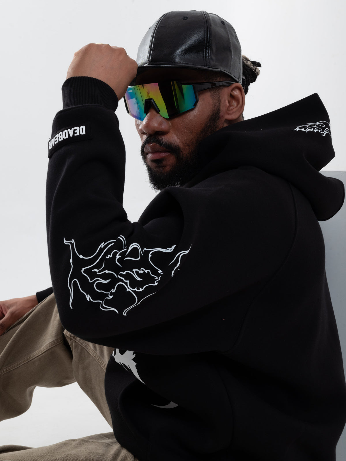 Flames Hoodie Black by DEADBEAR