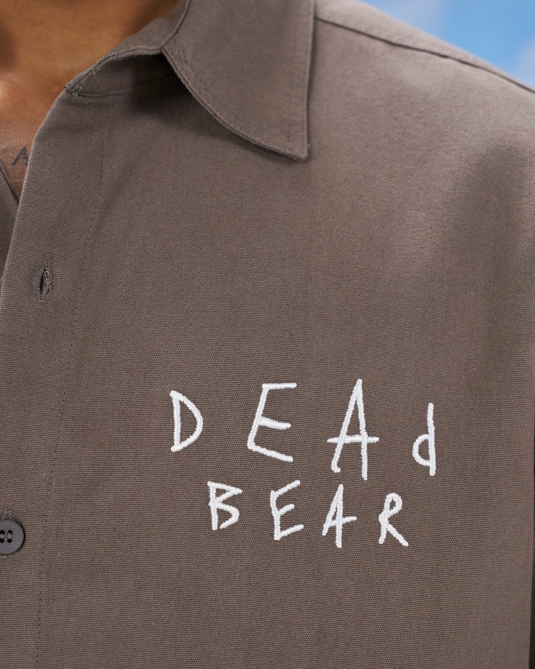 Scribbled Logo Shirt Taupe by DEADBEAR
