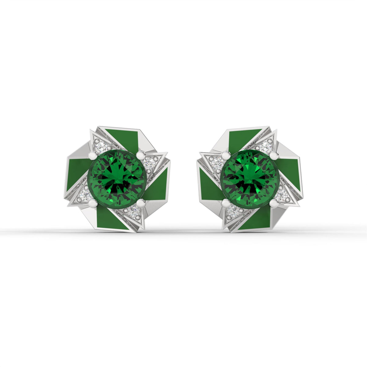 VORTEX STUDS (Green) by The Noble Sculptor