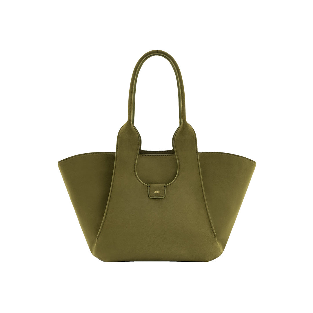 JW PEI Cara Faux Suede Tote Bag - Dark Olive by JW PEI