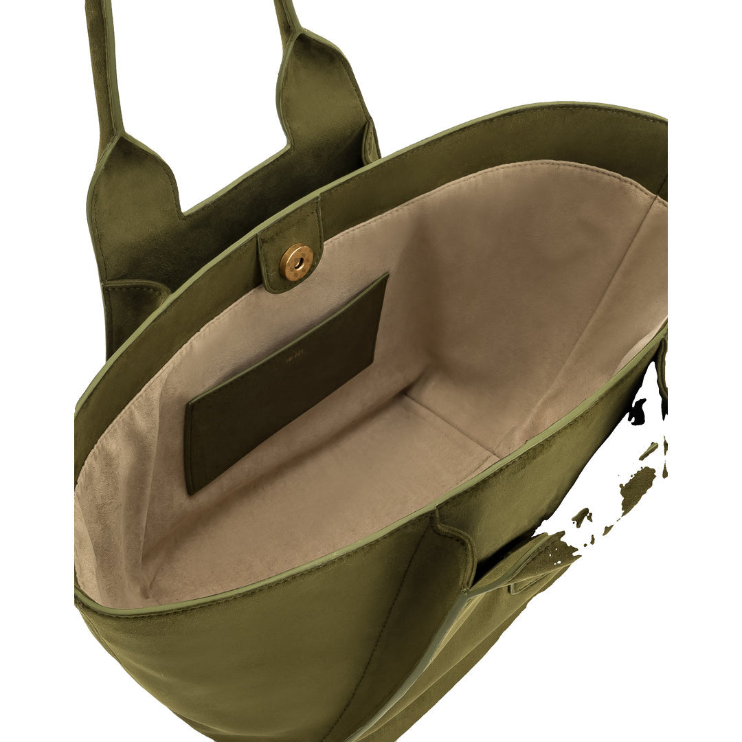 JW PEI Cara Faux Suede Tote Bag - Dark Olive by JW PEI
