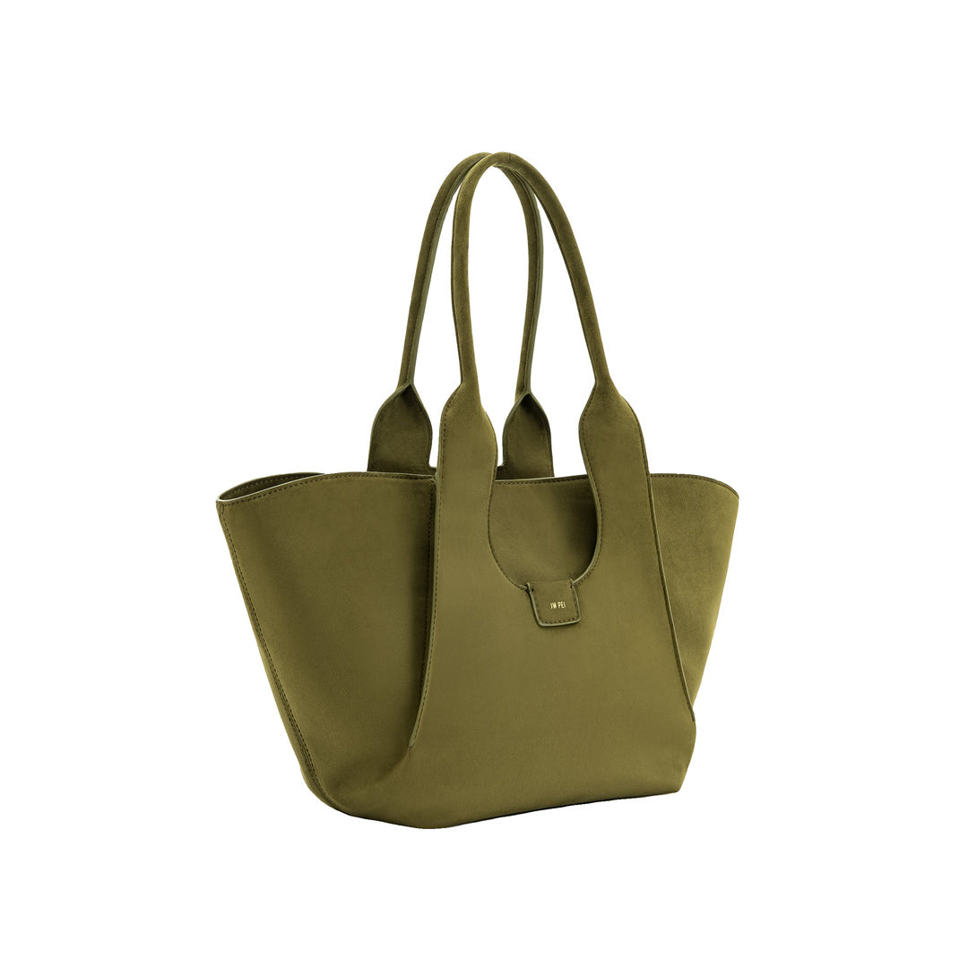 JW PEI Cara Faux Suede Tote Bag - Dark Olive by JW PEI