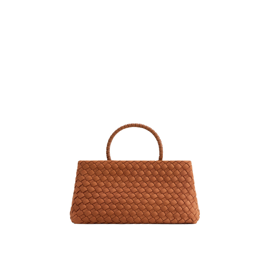 JW PEI Elora Faux Suede Woven Tote Bag - Brown by JW PEI
