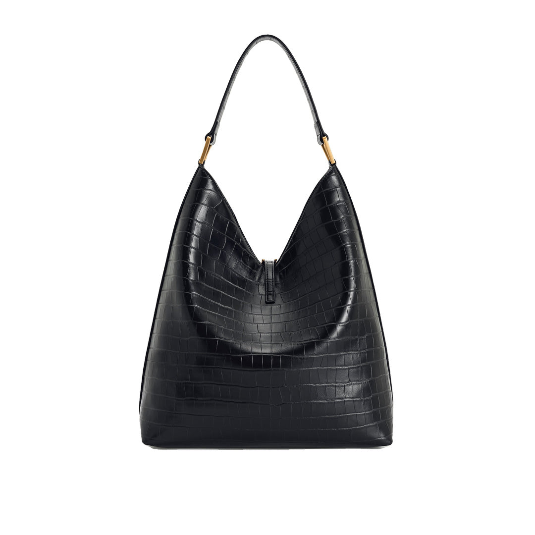 JW PEI Aria Shoulder Bag - Black Croc by JW PEI
