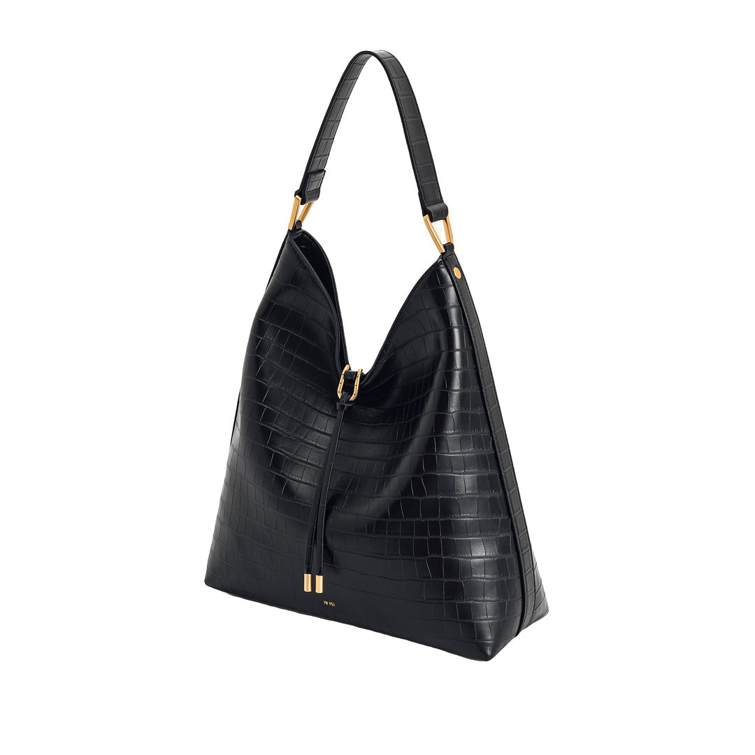 JW PEI Aria Shoulder Bag - Black Croc by JW PEI