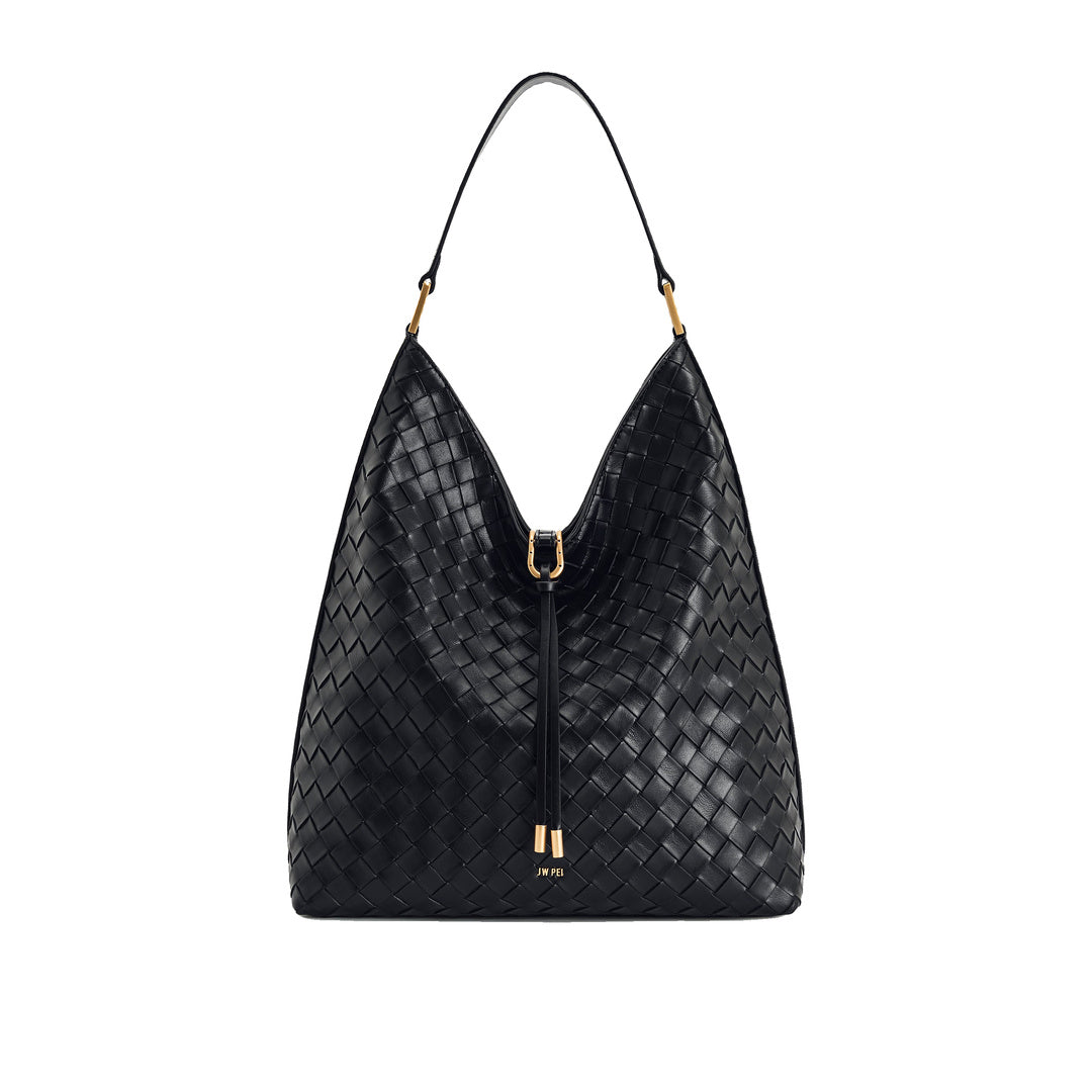 JW PEI Aria Woven Texture Shoulder Bag - Black by JW PEI