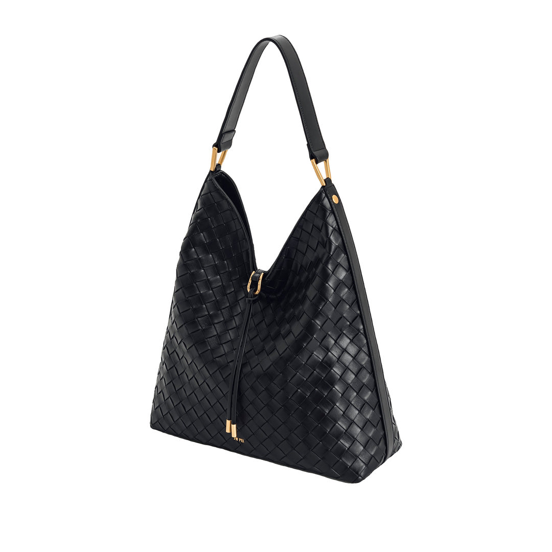 JW PEI Aria Woven Texture Shoulder Bag - Black by JW PEI
