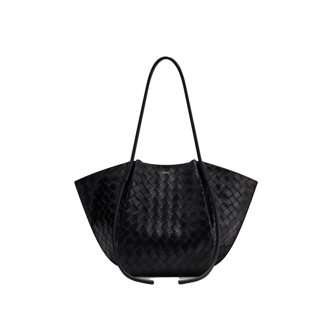 JW PEI Nala Wide Weave Texture Tote Bag - Black by JW PEI