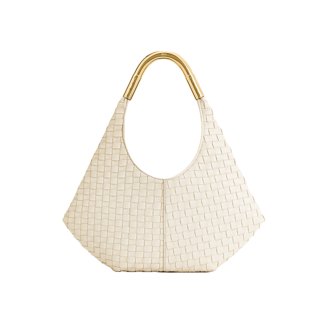 JW PEI Olivia Hand-Woven Metal Handle Hobo Bag - White by JW PEI