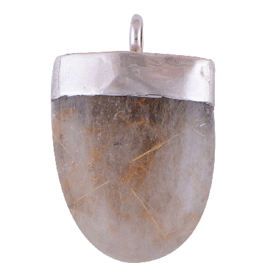 Golden Rutile 925 Sterling Silver Pendant - R100355-10