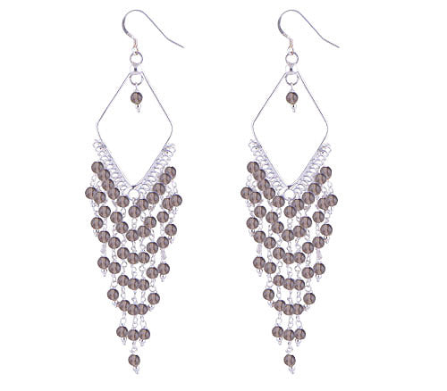 925 Sterling Silver Smoky Quartz Earrings - R1500471-77