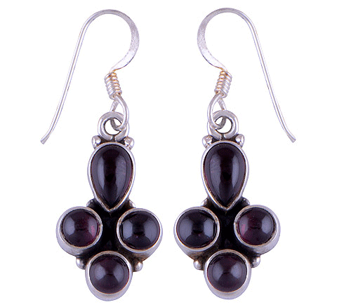 925 Sterling Silver Garnet Earrings - R1500256-15