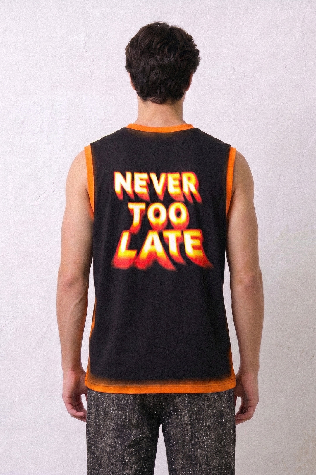 NEVER TOO LATE MUSCLE TEE by Cerise Clothing