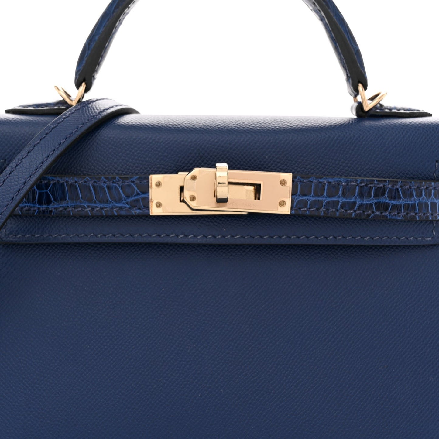 Hermès Mini Kelly Sellier Touch 20 – Bleu Encre Madame Calfskin & Shiny Alligator