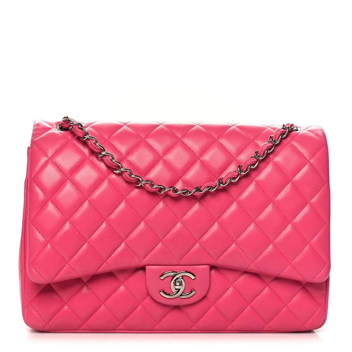 Chanel Lambskin Quilted Maxi Double Flap – Fuchsia