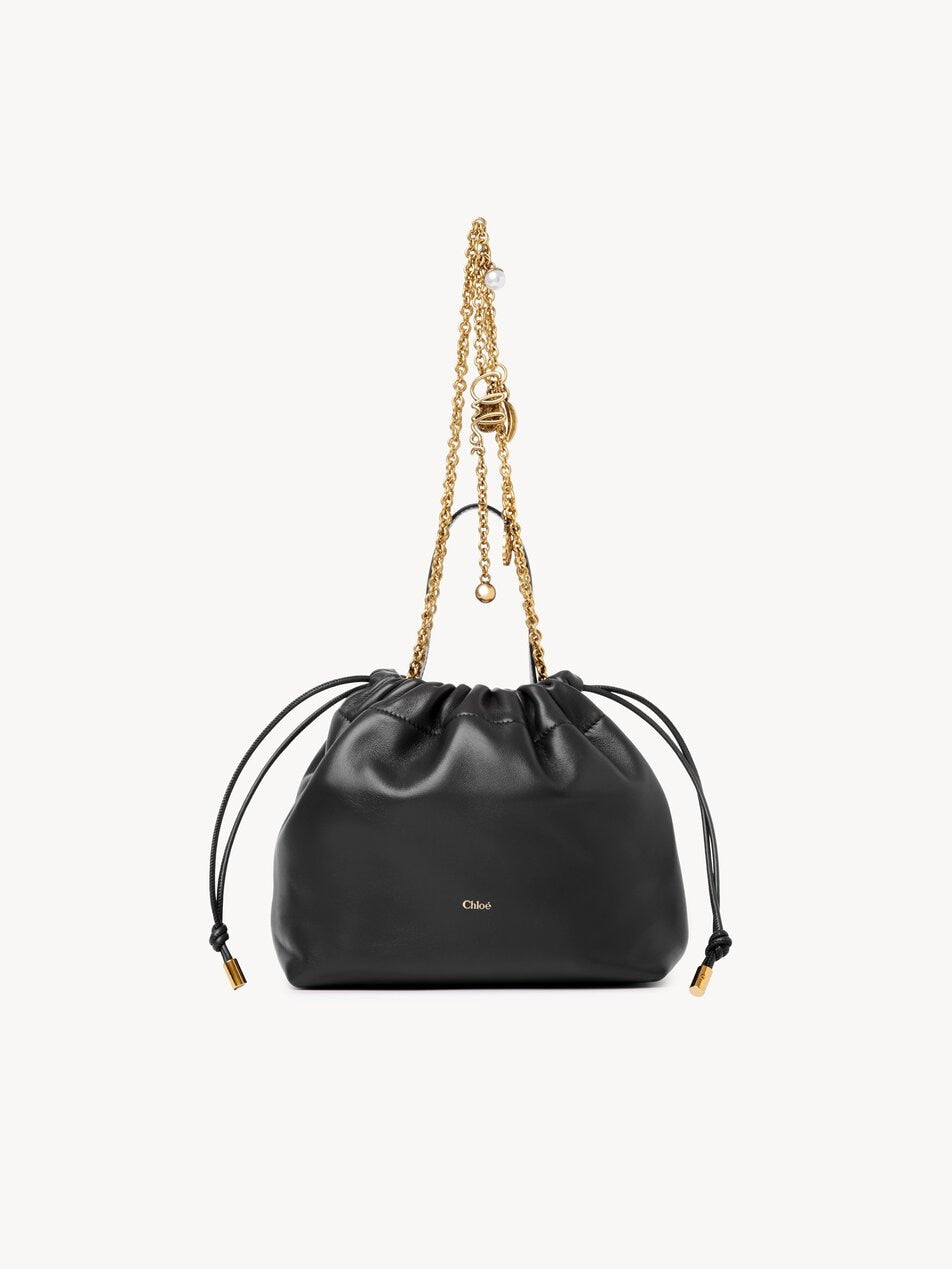 CHLOE Small Chloé Icons shoulder bag with chain in soft leather Black by CHLOE