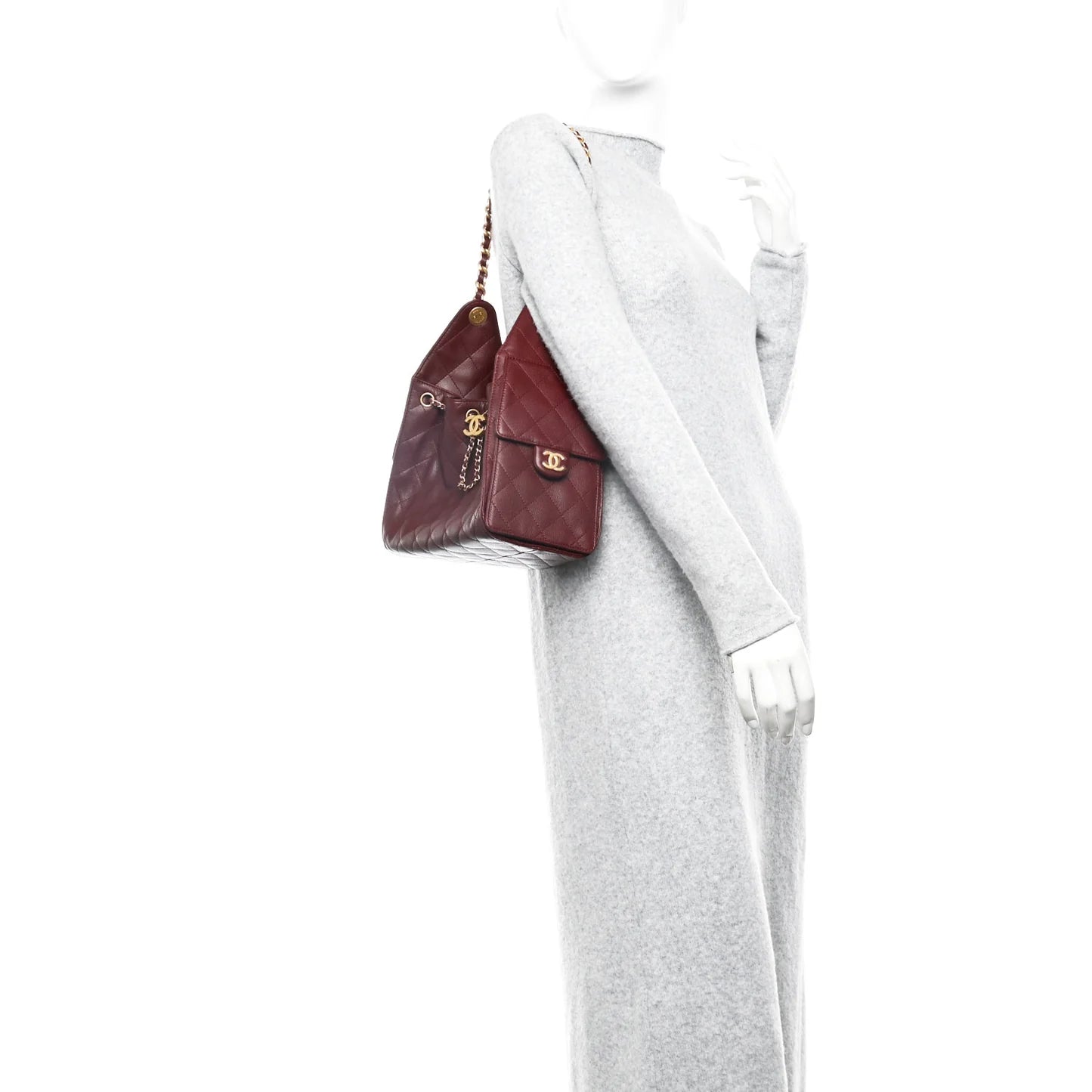 Chanel Small 25 Caviar Quilted Handbag – Burgundy (2025)