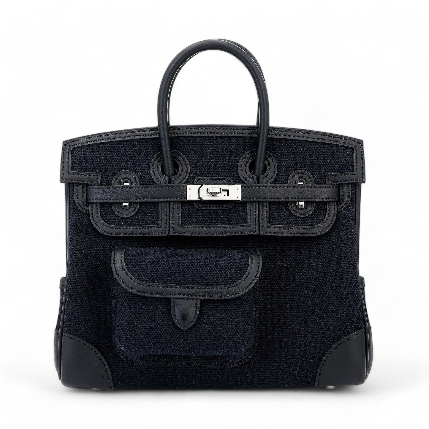 Hermès Birkin Cargo 25 – Black Canvas & Swift Leather with Palladium Hardware - Zeuskicks
