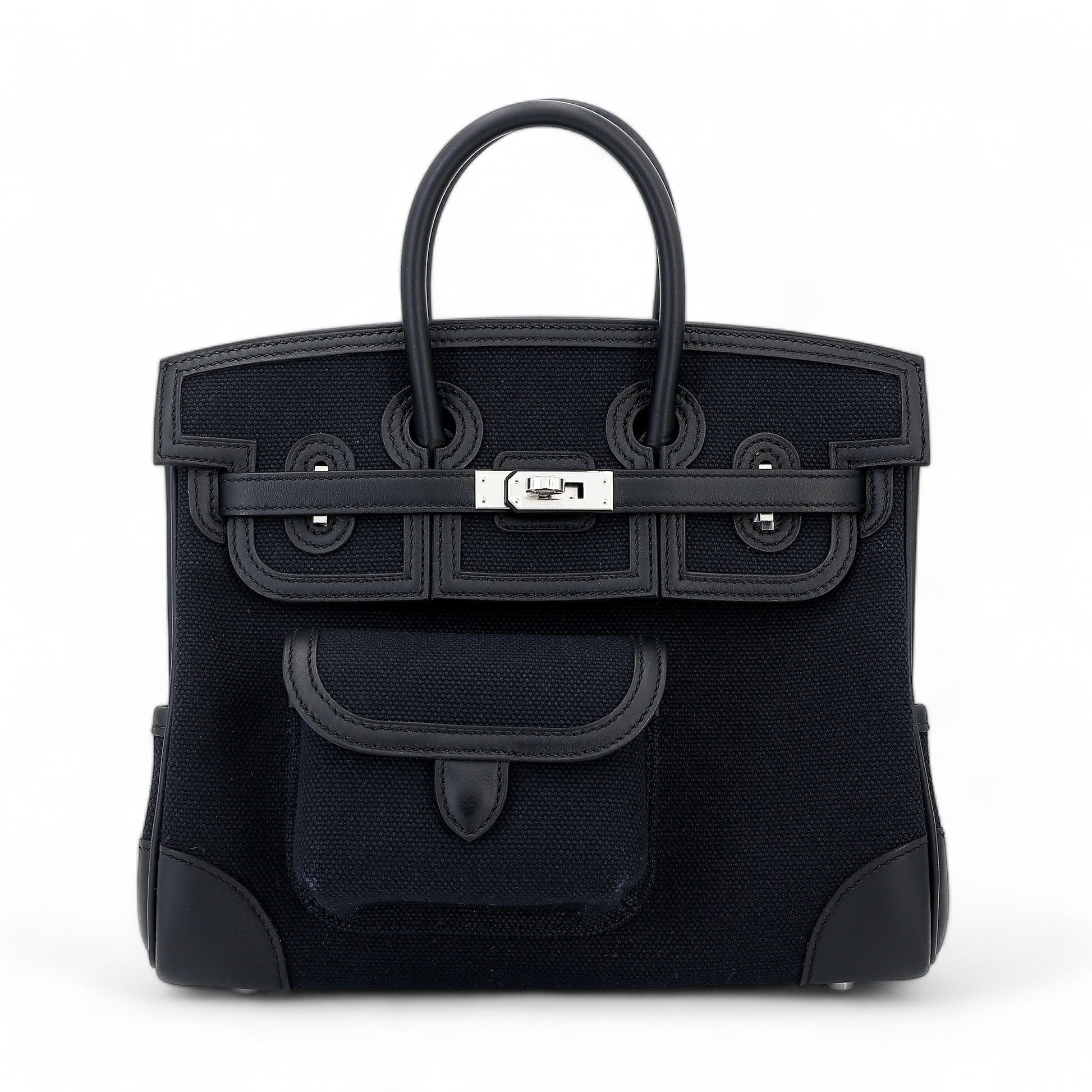 Hermès Birkin Cargo 25 – Black Canvas & Swift Leather with Palladium Hardware - Zeuskicks