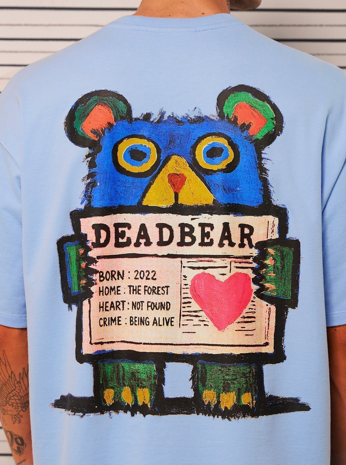 Mugshot Tee Sky Blue by DEADBEAR