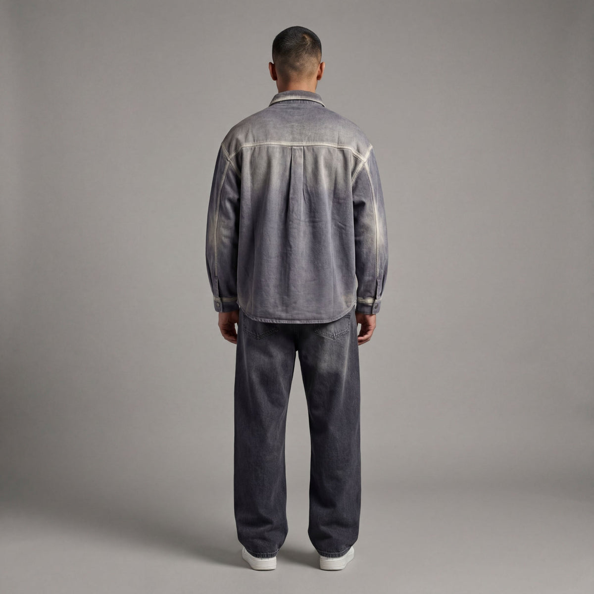 WASHED CHARCOAL DENIM OVERSHIRT by GREY AREA