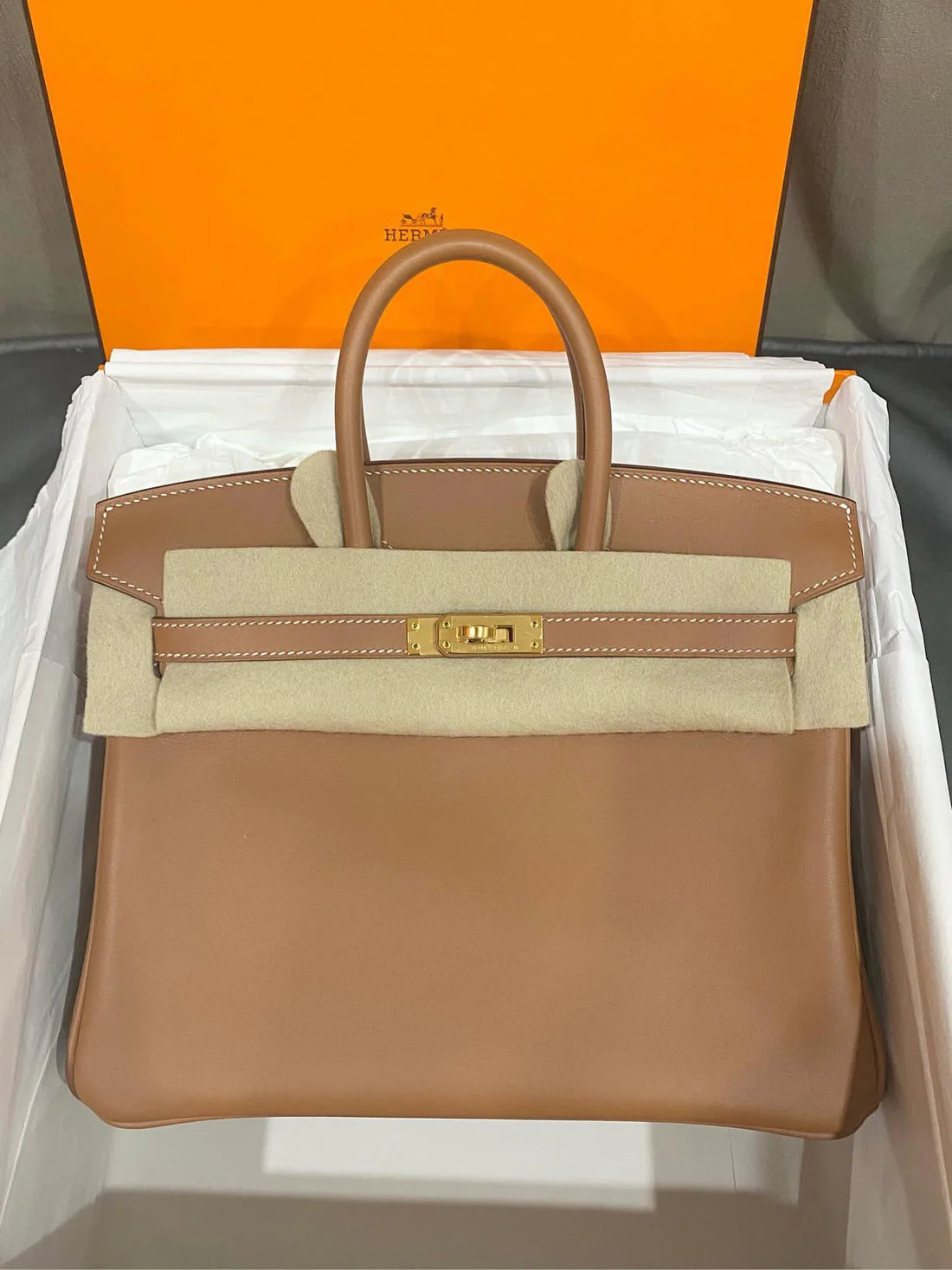 Hermès Birkin 25 Swift Leather – Biscuit (Biscotto) with Gold Hardware - Zeuskicks