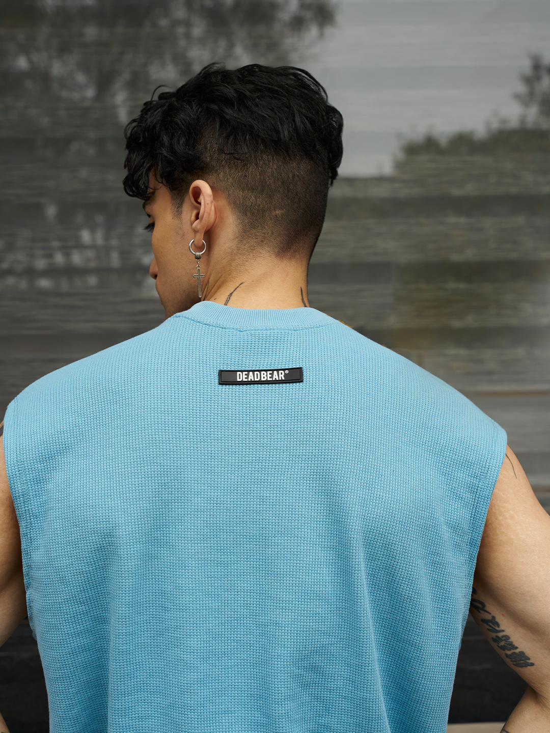 Waffle Tank Powder Blue by DEADBEAR