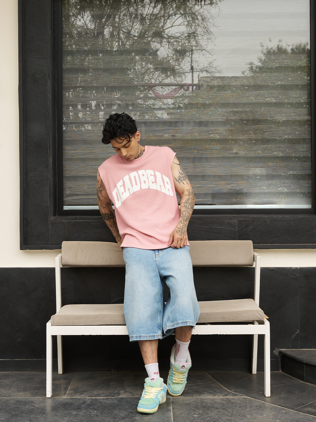 Waffle Tank Pink by DEADBEAR