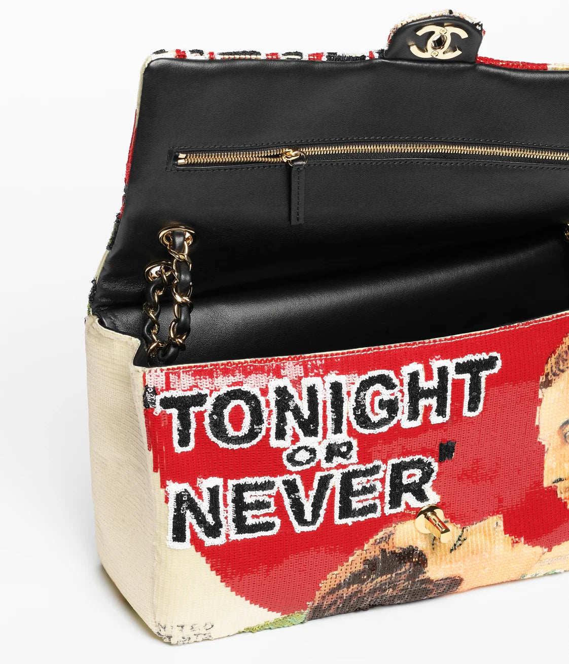 CHANEL Maxi Flap Bag – Red & Multicolor Sequins