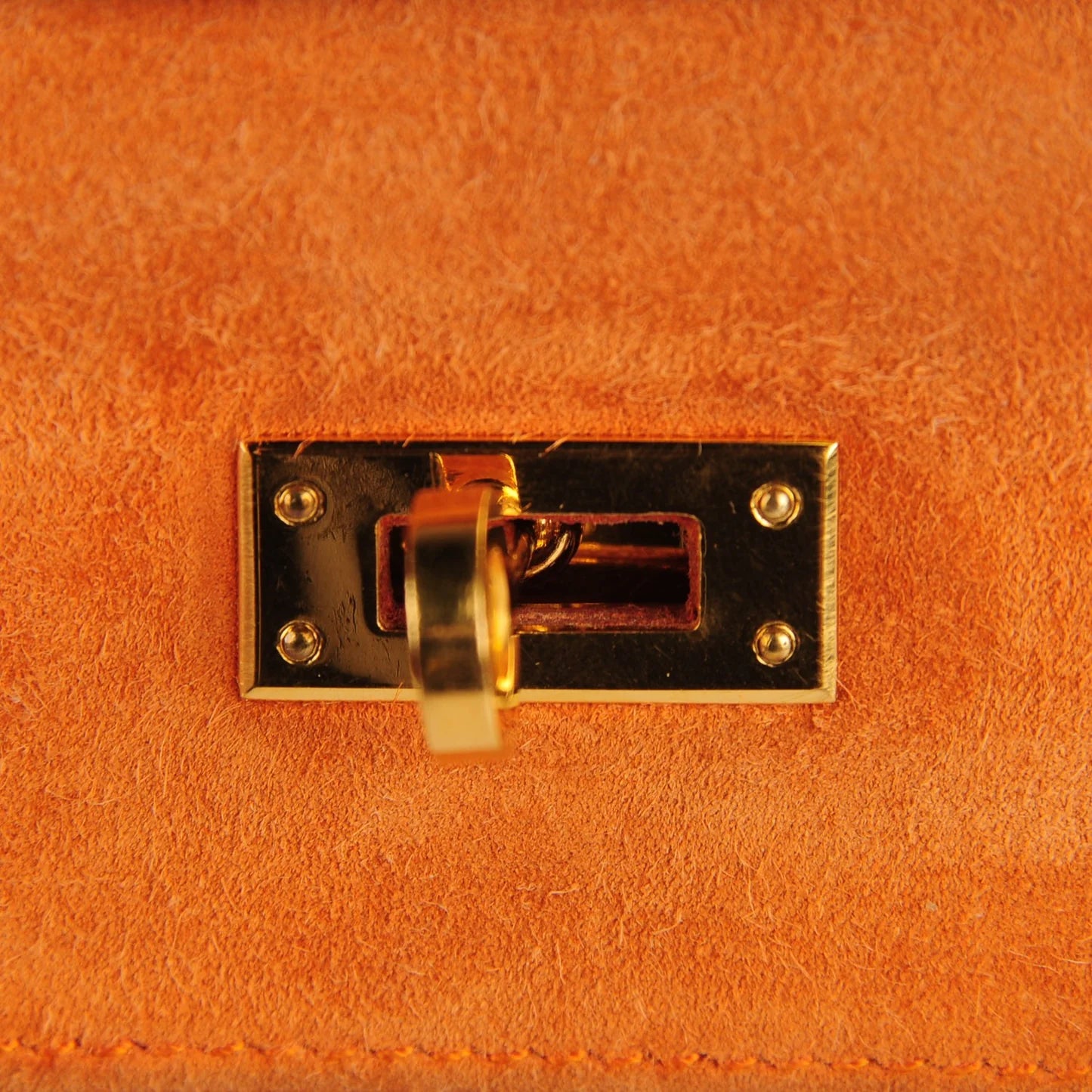 Hermès Kelly Pochette – Veau Doblis Suede in Orange with Gold Hardware - Zeuskicks