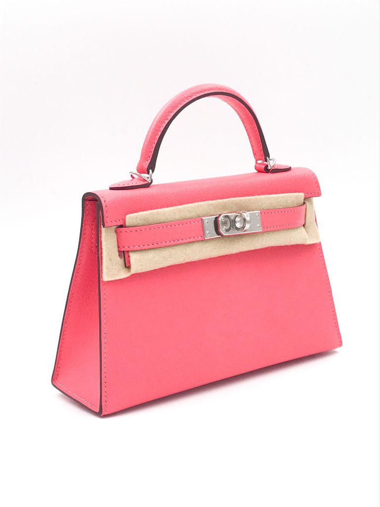 Hermès Kelly 20 Mini Sellier – Rose Lipstick Chèvre Mysore with Palladium Hardware