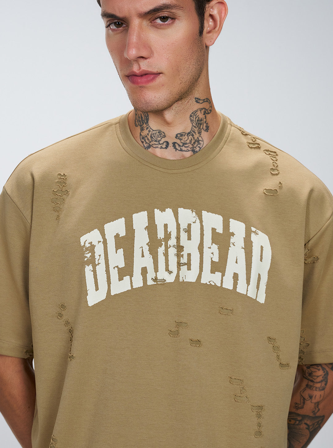 Distressed Brown Tee by DEADBEAR