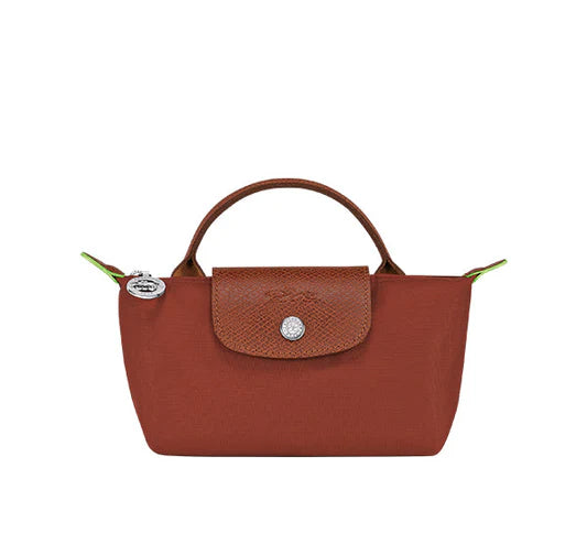 Longchamp Le Pliage Green Pouch with Handle – Chestnut