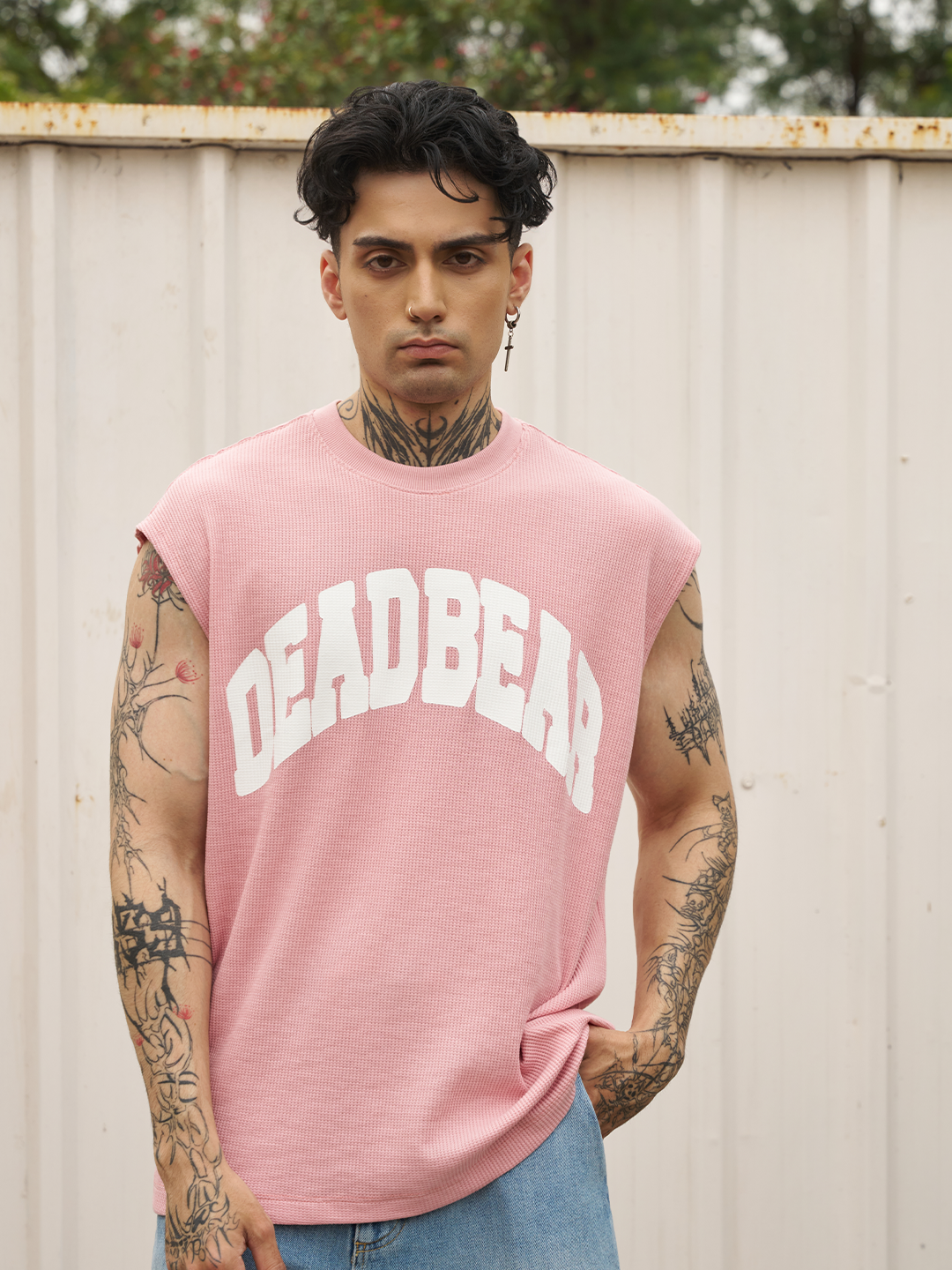 Waffle Tank Pink by DEADBEAR