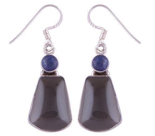 925 Sterling Silver Smoky Topaz, Lapis Earrings - R1500725-19